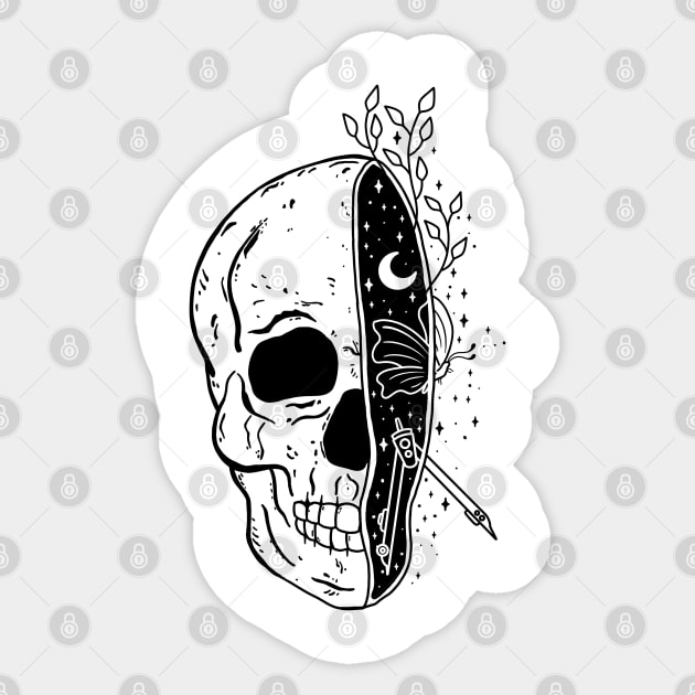 Skull and Science Sticker by Tebscooler